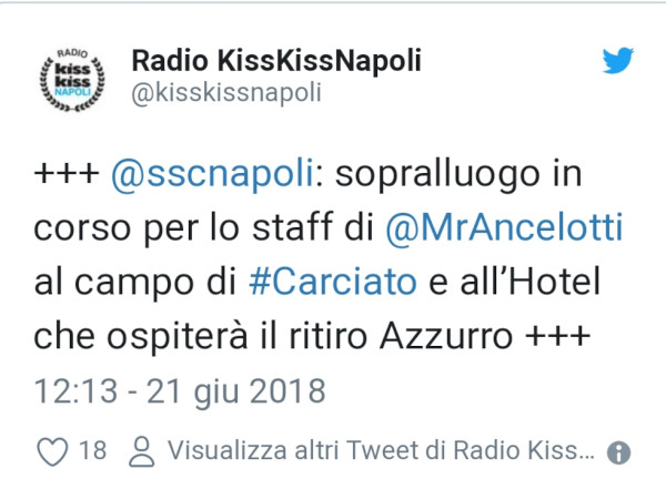 ULTIM&#039;ORA - Staff Ancelotti a Dimaro: sopralluogo all&#039;hotel ed al campo di Carciato