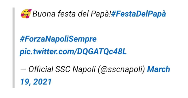 Festa del papà.Ecco il post della SSCNapoli