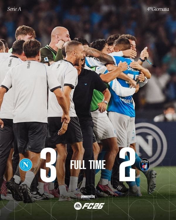 NAPOLI 3 - PISA 2: le pagelle azzurre