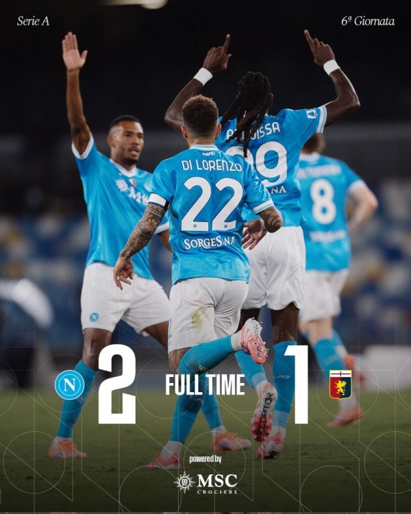 NAPOLI 2 - GENOA 1: le pagelle azzurre