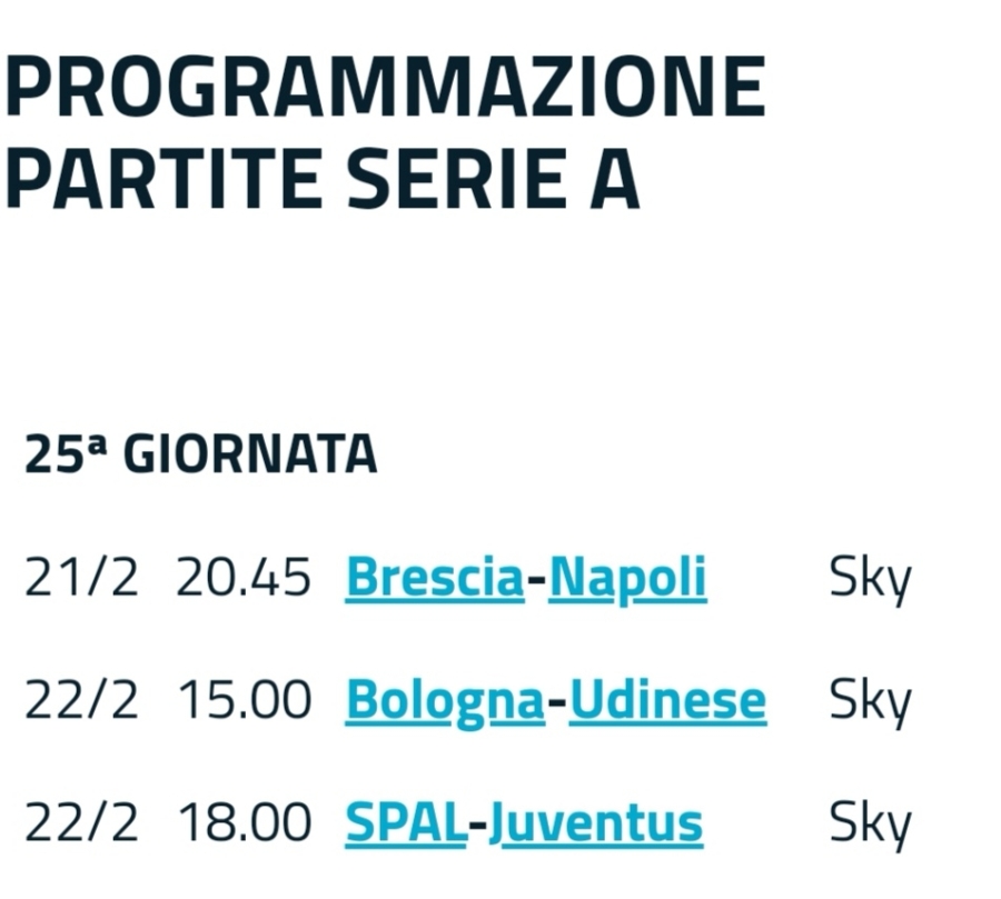 Sky e Dazn:le partite di questa settimana