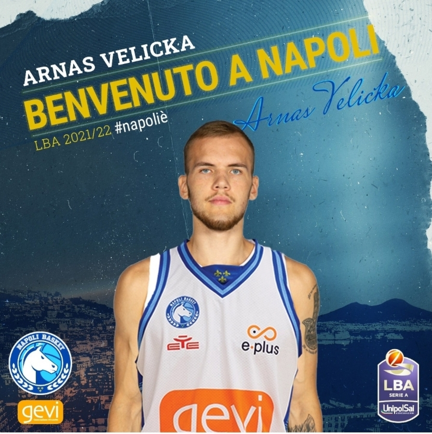 Gevi Napoli Basket : Ingaggiato il play lituano Arnas Velicka .Grassi : " Giocatore di talento, obiettivo di Coach e società"