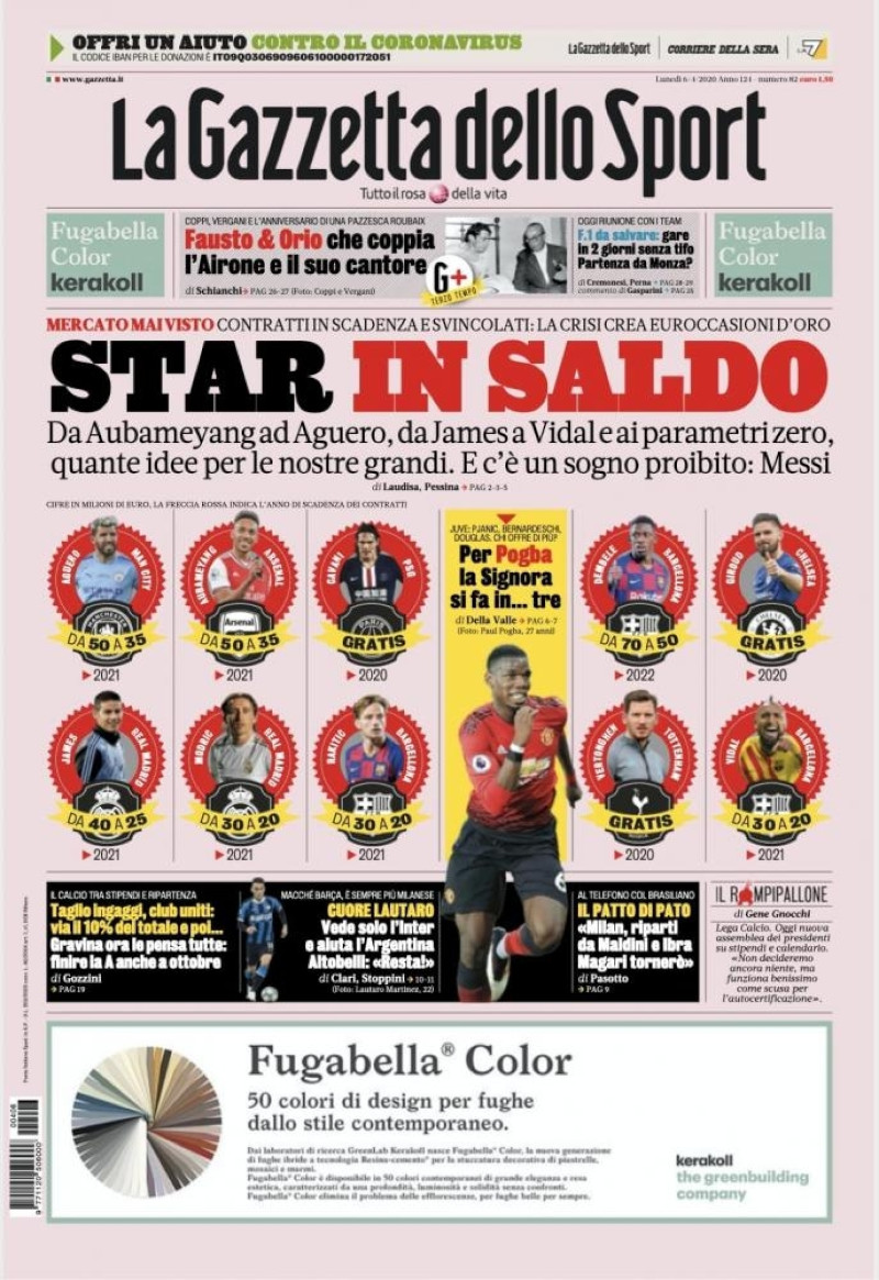 Gazzetta: Star del calcio....in saldi