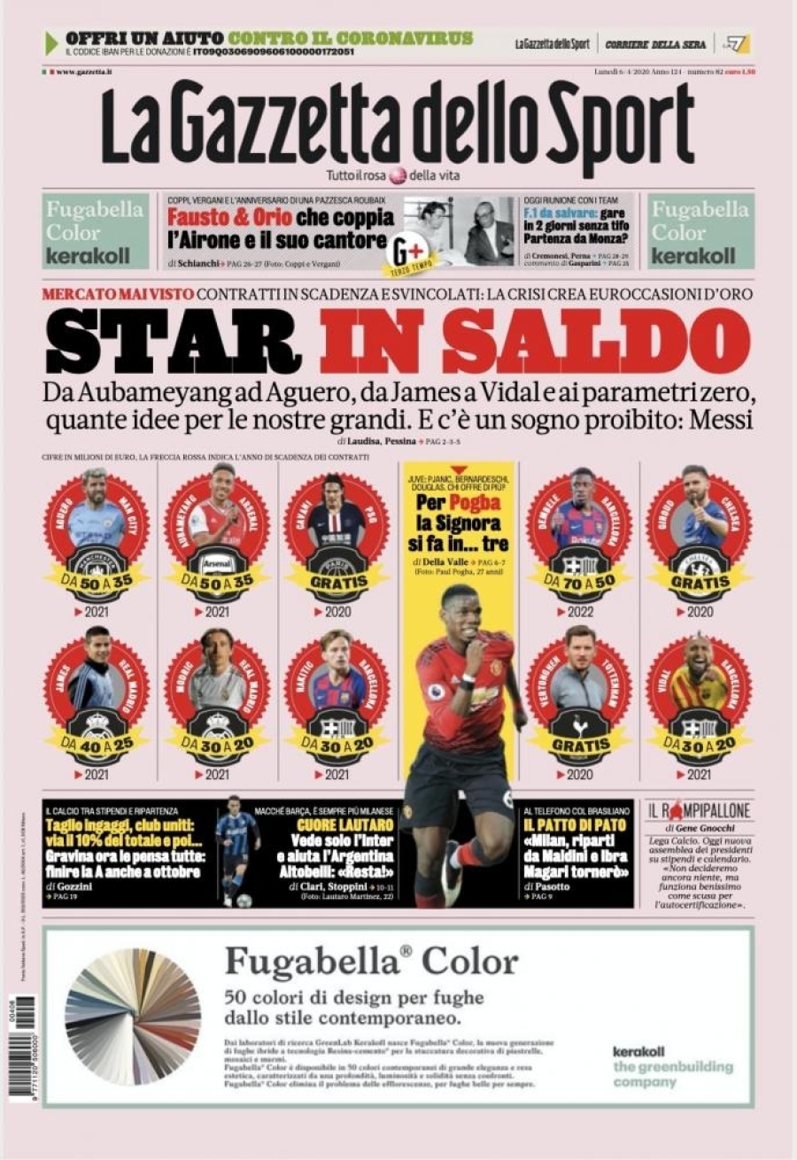 Gazzetta: Star del calcio....in saldi