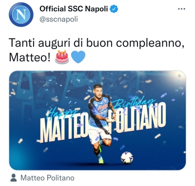 Festa in casa azzurra:tanti auguri a Matteo Politano