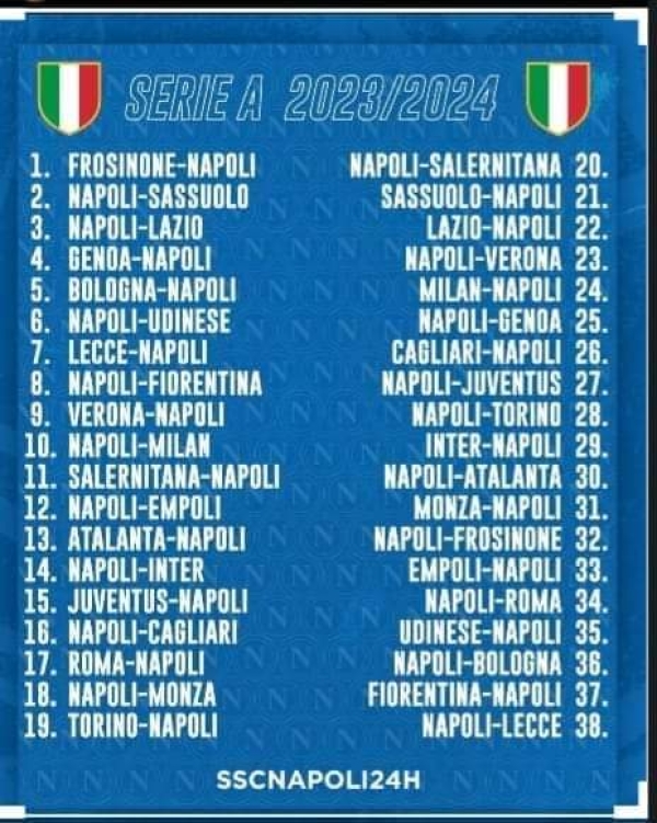 Il Napoli campione riparte dal Frosinone