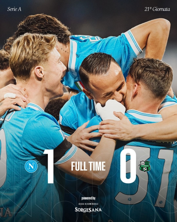 NAPOLI 1 - SASSUOLO 0: le pagelle azzurre