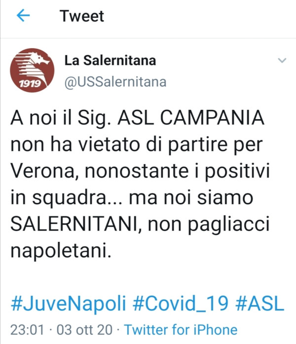 Tifosi della Salernitana sfogano la propria rabbia sui social