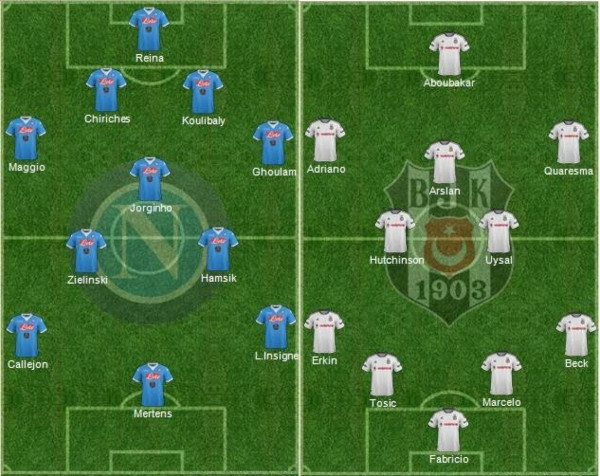 Napoli - Beşiktaş...Ecco le formazioni ufficiali