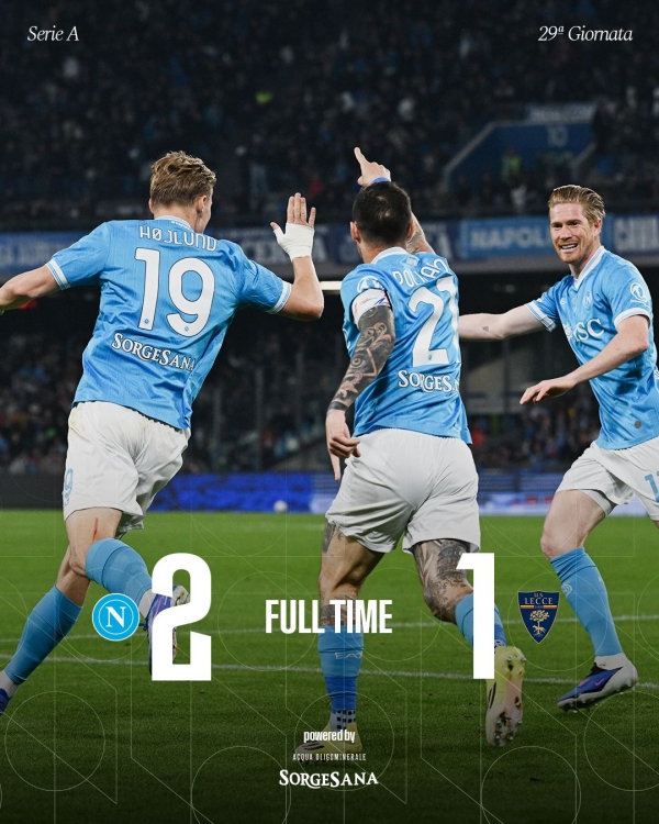 NAPOLI 2 - LECCE 1: le pagelle azzurre