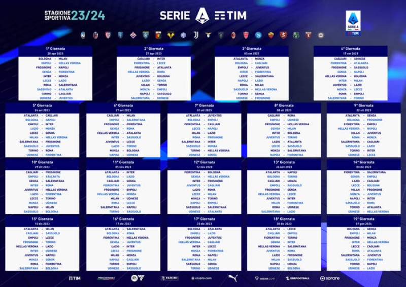 Serie A 2024/2025: esordio a Verona il 18 agosto