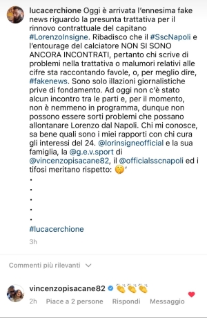 Difficoltà rinnovo Insigne:ecco la smentita del giornalista Luca Cerchione!